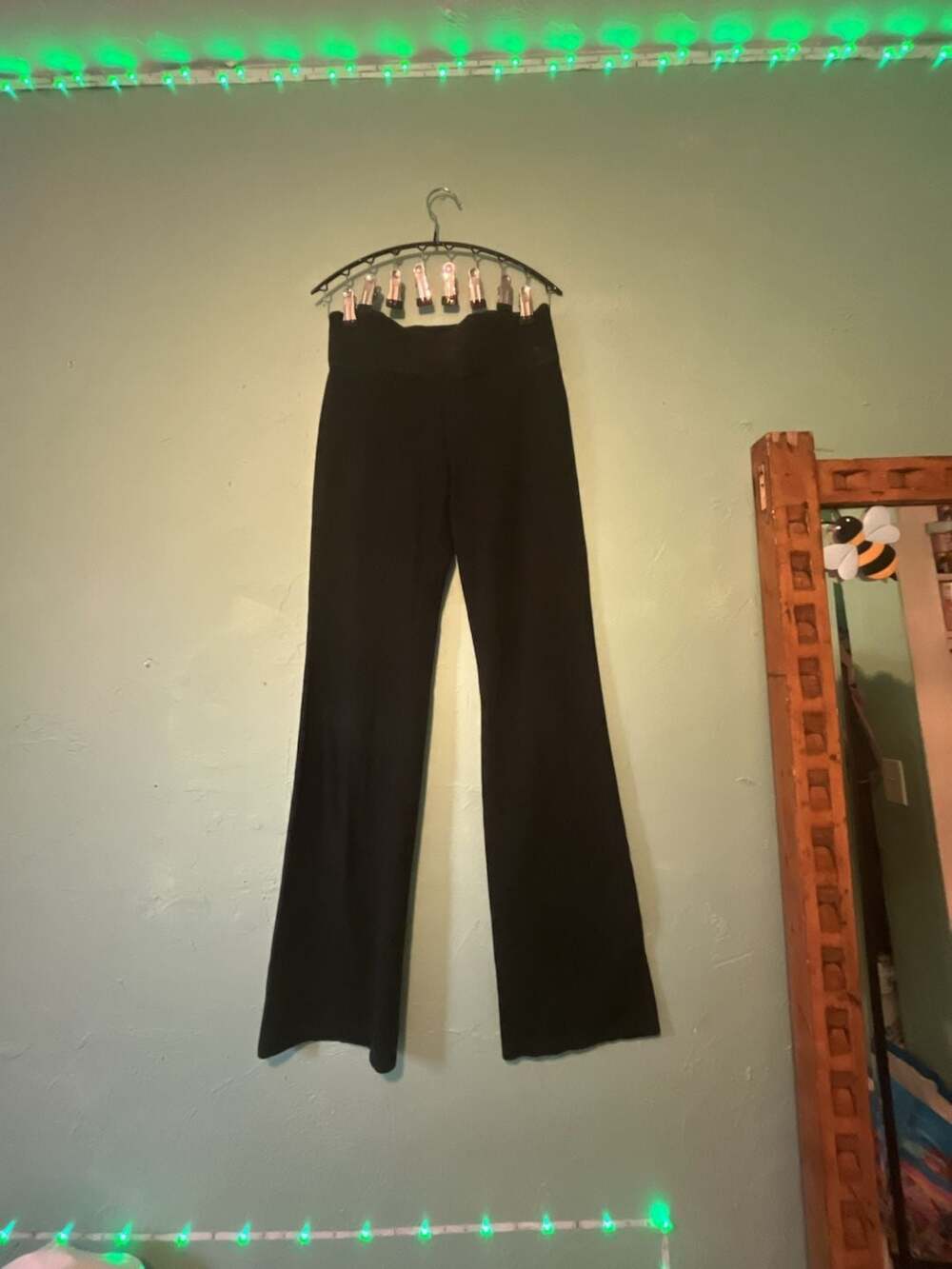 Victoria's Secret PINK Lowrise Y2K foldover style Yoga Flare Leggings Black